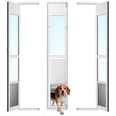 VEVOR Sportello per Cani per Porte Scorrevoli con Apertura a Battente, Telaio in Lega di Alluminio con Sportello e Chiusura di Sicurezza, per Cani di Taglia Grande e Porte Esterne Abitazioni Affittate VEVOR Sportello per Cani per Porte Scorrevoli con Apertura a Battente, Telaio in Lega di Alluminio con Sportello e Chiusura di Sicurezza, per Cani di Taglia Grande e Porte Esterne Abitazioni Affittate