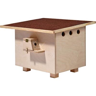 dobar Luxus-INSETTIKTENHOTELS Contenitore Grande per bombi, in Legno, con Materiale di nidificazione, Hummelhotel con Tetto in Bitume, per Insetti, Colore Naturale, 51 x 43 x 36 cm dobar Luxus-INSETTIKTENHOTELS Contenitore Grande per bombi, in Legno, con Materiale di nidificazione, Hummelhotel con Tetto in Bitume, per Insetti, Colore Naturale, 51 x 43 x 36 cm