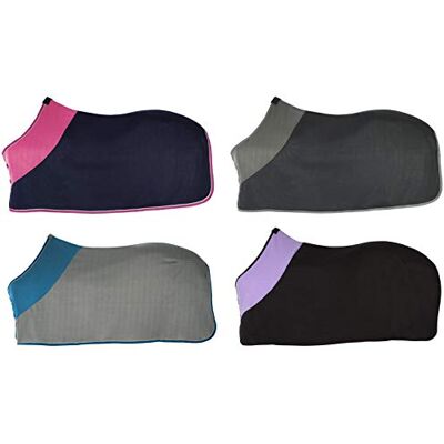 PFIFF 100983 Coperta in pile per cavalli, colore: Nero/Viola PFIFF 100983 Coperta in pile per cavalli, colore: Nero/Viola