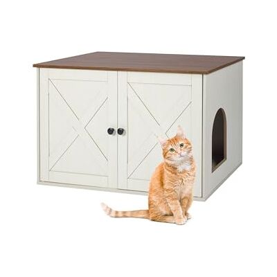 Relaxdays Armadio per Gatti con divisorio, Ingresso Laterale, Misure 50x80x53 cm, Beige Relaxdays Armadio per Gatti con divisorio, Ingresso Laterale, Misure 50x80x53 cm, Beige