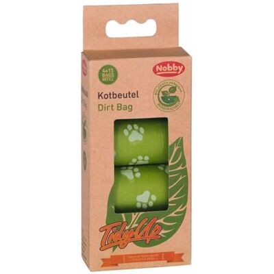 Nobby TidyUp, sacchetti per escrementi biodegradabili, verde, 4 rotoli da 15 sacchetti Nobby TidyUp, sacchetti per escrementi biodegradabili, verde, 4 rotoli da 15 sacchetti
