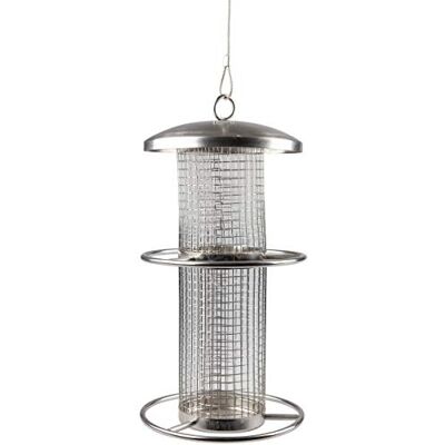 Windhager Mangiatoia per uccelli a silo per uccelli da appendere, colore: argento Windhager Mangiatoia per uccelli a silo per uccelli da appendere, colore: argento