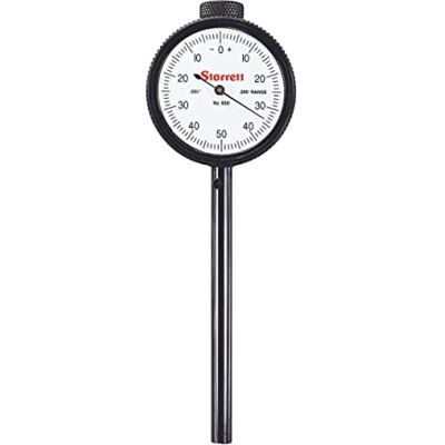 Starrett quadrante indicatore con profonda, foro di fissaggio 1 cm diametro stelo.posteriore, stantuffo, quadrante bianco, 0 – 50 – 0 Reading, 4,3 cm diametro quadrante., 0 – 0,5 cm Range, 0 cm Graduation Starrett quadrante indicatore con profonda, foro di fissaggio 1 cm diametro stelo.posteriore, stantuffo, quadrante bianco, 0 – 50 – 0 Reading, 4,3 cm diametro quadrante., 0 – 0,5 cm Range, 0 cm Graduation