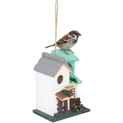 Relaxdays Casetta Decorativa per Uccelli, Stile Country, in Legno da Appendere, 23x18x13 cm, Multicolore Relaxdays Casetta Decorativa per Uccelli, Stile Country, in Legno da Appendere, 23x18x13 cm, Multicolore