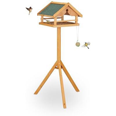 Relaxdays Casetta per Uccelli con Supporto, Tetto in Asfalto Resistente, Giardino, mangiatoia, Legno di Abete, Arancione Relaxdays Casetta per Uccelli con Supporto, Tetto in Asfalto Resistente, Giardino, mangiatoia, Legno di Abete, Arancione
