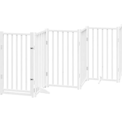 vidaXL Cancello Cani Pieghevole Bianco 6 Pannelli 300cm Massello Abete, cancello per animali domestici, cancello per cani, cancello per cuccioli per scale vidaXL Cancello Cani Pieghevole Bianco 6 Pannelli 300cm Massello Abete, cancello per animali domestici, cancello per cani, cancello per cuccioli per scale