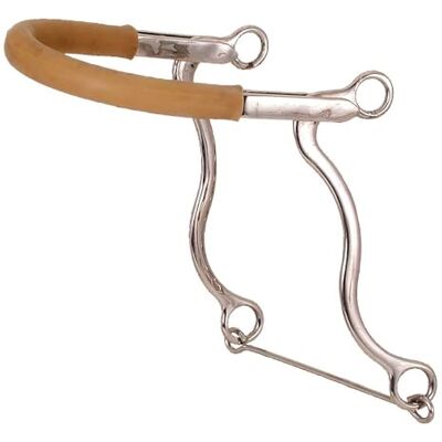 Tough 1 Kelly Silver Star Hackamore con Tubo in Gomma, Stainless Steel Tough 1 Kelly Silver Star Hackamore con Tubo in Gomma, Stainless Steel