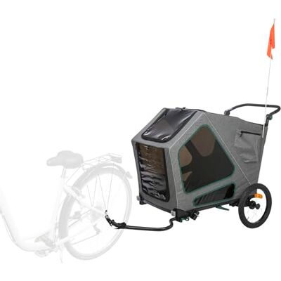 TRIXIE "Rimorchio per Bicicletta, L: 80 × 103 × 98/147 cm, Grigio/Salvia fino a 45 kg TRIXIE "Rimorchio per Bicicletta, L: 80 × 103 × 98/147 cm, Grigio/Salvia fino a 45 kg