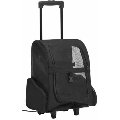 vidaXL Trolley Trasportino per Animali Pieghevole Multifunzione Nero vidaXL Trolley Trasportino per Animali Pieghevole Multifunzione Nero
