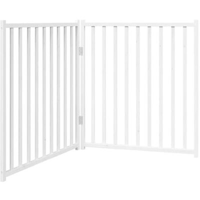 vidaXL Cancello Cani Pieghevole 2 Pannelli Bianco 160cm Massello Abete, cancello per animali domestici, cancello per cani, cancello per cuccioli per scale vidaXL Cancello Cani Pieghevole 2 Pannelli Bianco 160cm Massello Abete, cancello per animali domestici, cancello per cani, cancello per cuccioli per scale