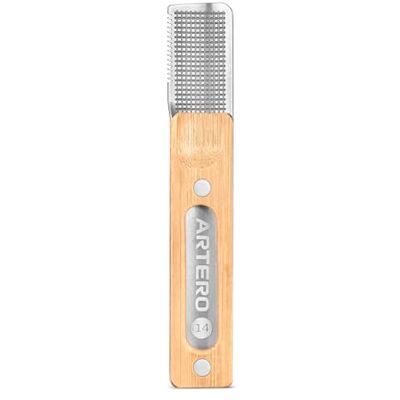 ARTERO Juno coltello da stripping per cani n. 14 microdenti Plucking di zampe e barba, ideale per principianti, manico in bambù, strappo a mano del pelo ARTERO Juno coltello da stripping per cani n. 14 microdenti Plucking di zampe e barba, ideale per principianti, manico in bambù, strappo a mano del pelo