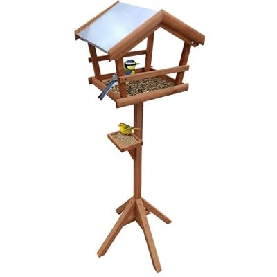 Relaxdays Casa per Uccelli con Supporto, Tetto Resistente, Giardino e terrazza, mangiatoia in Legno, Arancione Relaxdays Casa per Uccelli con Supporto, Tetto Resistente, Giardino e terrazza, mangiatoia in Legno, Arancione