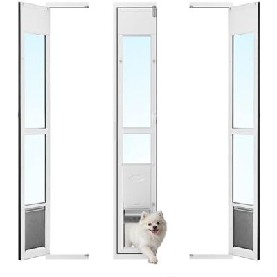 VEVOR Pannello con Sportello Cani per Porte Scorrevoli Apertura a Battente, Telaio in Lega di Alluminio con Sportello e Chiusura di Sicurezza, per Cani di Taglia Media Cortili Abitazioni Affittate VEVOR Pannello con Sportello Cani per Porte Scorrevoli Apertura a Battente, Telaio in Lega di Alluminio con Sportello e Chiusura di Sicurezza, per Cani di Taglia Media Cortili Abitazioni Affittate