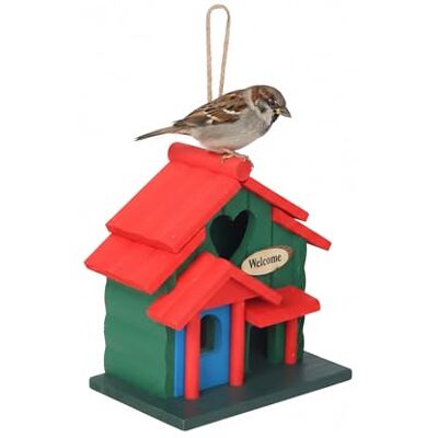Relaxdays Casetta per Uccelli Decorativa in Legno, Stile Rustico, da Appendere, HLP: 21x20x13,5 cm, Multicolore Relaxdays Casetta per Uccelli Decorativa in Legno, Stile Rustico, da Appendere, HLP: 21x20x13,5 cm, Multicolore