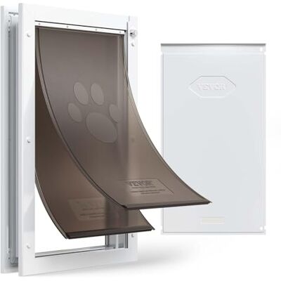 VEVOR Gattaiola per Animali Domestici Portina d'Ingresso per Cani e Gatti Chiusura Magnetica a Doppio Battente Telaio in Metallo, Gattaiola Porta Entrata Uscita per Cani di Taglia XL, Bianco VEVOR Gattaiola per Animali Domestici Portina d'Ingresso per Cani e Gatti Chiusura Magnetica a Doppio Battente Telaio in Metallo, Gattaiola Porta Entrata Uscita per Cani di Taglia XL, Bianco