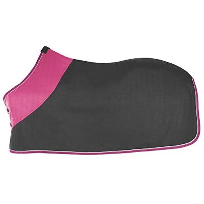 PFIFF Coperta in pile per cavalli, colore: grigio/rosa PFIFF Coperta in pile per cavalli, colore: grigio/rosa