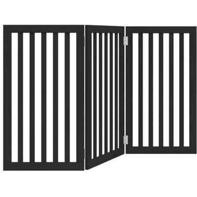 vidaXL Cancello per Cani Pieghevole 3 Pannelli Nero 150cm Legno Pioppo, cancello per animali domestici, cancello di sicurezza per cani, cancello per cuccioli per scale vidaXL Cancello per Cani Pieghevole 3 Pannelli Nero 150cm Legno Pioppo, cancello per animali domestici, cancello di sicurezza per cani, cancello per cuccioli per scale