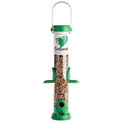 Jacobi Jayne ® Bird Lovers™ Mangiatoia per uccelli di piccola taglia, mangiatoia per semi e miscele, capacità 1 litro, facile da pulire, con posatoi e base a sgancio rapido Jacobi Jayne ® Bird Lovers™ Mangiatoia per uccelli di piccola taglia, mangiatoia per semi e miscele, capacità 1 litro, facile da pulire, con posatoi e base a sgancio rapido