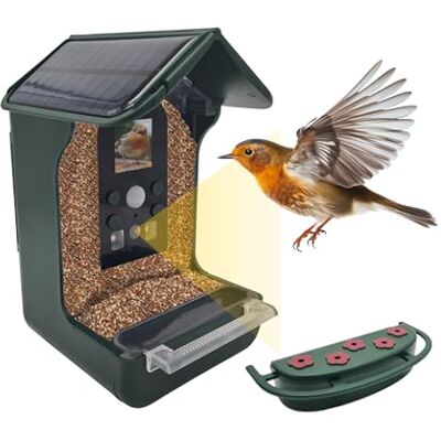 Berger + Schröter GmbH Berger & Schröter Bird-Futterhaus mit 1080P Camera Solar Wasserabbeke 940nm IR LED Video/Foto Automatiche di uccelli Rilevamento del movimento visione notturna Berger + Schröter GmbH Berger & Schröter Bird-Futterhaus mit 1080P Camera Solar Wasserabbeke 940nm IR LED Video/Foto Automatiche di uccelli Rilevamento del movimento visione notturna