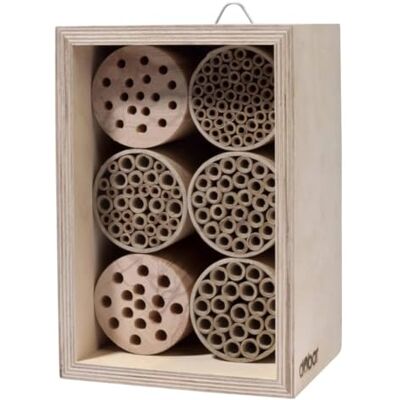 dobar Casetta Professionale per Insetti per api Selvatiche, con tubetti di Carta, 16 x 12,5 x 23 cm, in Betulla Naturale dobar Casetta Professionale per Insetti per api Selvatiche, con tubetti di Carta, 16 x 12,5 x 23 cm, in Betulla Naturale