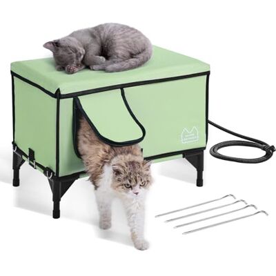 VEVOR Cuccia per Gatti Riscaldata 30W Rifugio per Gatti da Esterno Temperatura Regolabile 40-60℃ Rifugio per Gatti da Esterno in Tessuto Oxford 900D con Cuscinetto Riscaldato 55x67cm, Taglia Media VEVOR Cuccia per Gatti Riscaldata 30W Rifugio per Gatti da Esterno Temperatura Regolabile 40-60℃ Rifugio per Gatti da Esterno in Tessuto Oxford 900D con Cuscinetto Riscaldato 55x67cm, Taglia Media