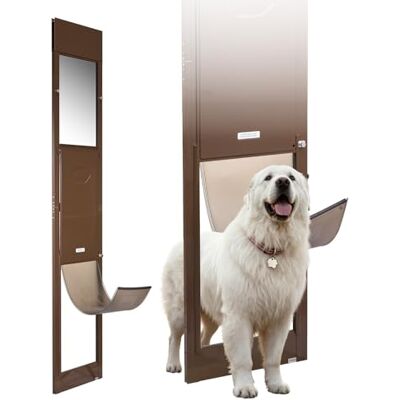 VEVOR Porta Scorrevole per Animali Domestici, Altezza Regolabile da 1927 a 2040 mm, Telaio in Lega di Alluminio con Cerniere Girevoli e Design con Serratura, Sportello per Cani XL Marrone VEVOR Porta Scorrevole per Animali Domestici, Altezza Regolabile da 1927 a 2040 mm, Telaio in Lega di Alluminio con Cerniere Girevoli e Design con Serratura, Sportello per Cani XL Marrone