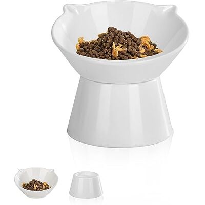 LuckyPots Ciotole rialzate per gatti e alimenti e acqua anche per cani di piccola taglia, per animali domestici, per alimenti e irrigazioni, design in porcellana, antiscivolo, anti-versamento, per gatti e cani LuckyPots Ciotole rialzate per gatti e alimenti e acqua anche per cani di piccola taglia, per animali domestici, per alimenti e irrigazioni, design in porcellana, antiscivolo, anti-versamento, per gatti e cani