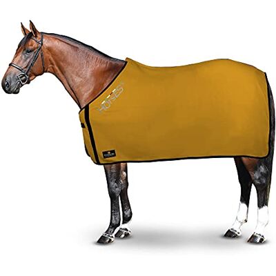 Horses , Coperta per Cavallo in Pile, Modello Basic, Morbida e Comoda, ideale per Trasporto e Dopo Lavoro, Oro 128 cm Horses , Coperta per Cavallo in Pile, Modello Basic, Morbida e Comoda, ideale per Trasporto e Dopo Lavoro, Oro 128 cm