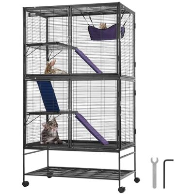 VEVOR Gabbia per Animali in Metallo Rotelle 1640 mm, Grande Gabbia a 4 Livelli, Facile Installare Gabbia per Animali con Rampe e Vassoio, Ruote Bloccabili, Ampio Ripiano di Stoccaggio VEVOR Gabbia per Animali in Metallo Rotelle 1640 mm, Grande Gabbia a 4 Livelli, Facile Installare Gabbia per Animali con Rampe e Vassoio, Ruote Bloccabili, Ampio Ripiano di Stoccaggio