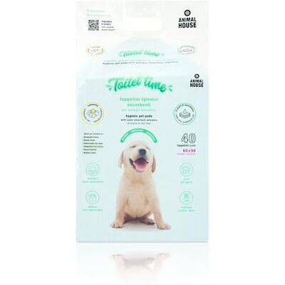 Animal House 40PZ Tappetini Igienici Assorbenti CAMOMILLA Alta Assorbenza Privi di Polvere Trattiene gli Odori Protegge la Casa (60x90 cm 40) Animal House 40PZ Tappetini Igienici Assorbenti CAMOMILLA Alta Assorbenza Privi di Polvere Trattiene gli Odori Protegge la Casa (60x90 cm 40)