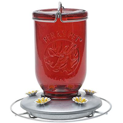Perky-Pet 786 Red Mason Jar Glass Hummingbird feeder Perky-Pet 786 Red Mason Jar Glass Hummingbird feeder