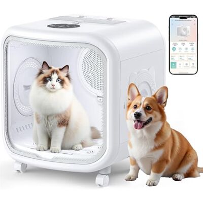 Woox Asciugatore Automatico per Animali con APP Intelligente 75L Capacità Extra Large Asciugabox per Cani e Gatti 360° Efficiente e Ultra Silenzioso Controllo Intelligente della Temperatura Woox Asciugatore Automatico per Animali con APP Intelligente 75L Capacità Extra Large Asciugabox per Cani e Gatti 360° Efficiente e Ultra Silenzioso Controllo Intelligente della Temperatura