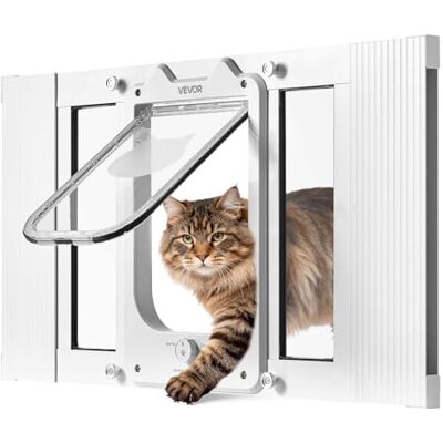 VEVOR Porta per Gatti da Finestra, Regolabile per Adattarsi a Finestre di Larghezza Compresa tra 585 mm e 710 mm, 4 Modalità di Chiusura di Sicurezza, Telaio in Alluminio e Vetro ad Alta Trasparenza VEVOR Porta per Gatti da Finestra, Regolabile per Adattarsi a Finestre di Larghezza Compresa tra 585 mm e 710 mm, 4 Modalità di Chiusura di Sicurezza, Telaio in Alluminio e Vetro ad Alta Trasparenza