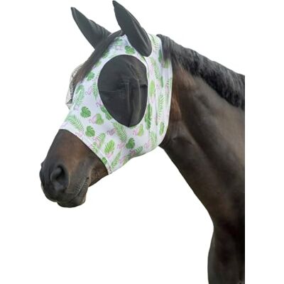 HKM Flamingo Elastic Maschera anti mosche Verde/Rosa Pony HKM Flamingo Elastic Maschera anti mosche Verde/Rosa Pony