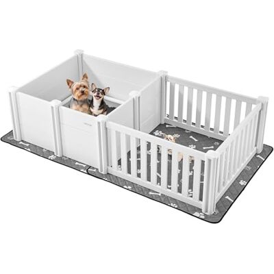 VEVOR Box per Cani Cuccioli 186,5x97x50 cm, Recinto per Parto di Cane in Plastica con Porta Rimovibile, Recinzione per Cuccioli con Tappetino Impermeabile, Facile da Pulire VEVOR Box per Cani Cuccioli 186,5x97x50 cm, Recinto per Parto di Cane in Plastica con Porta Rimovibile, Recinzione per Cuccioli con Tappetino Impermeabile, Facile da Pulire