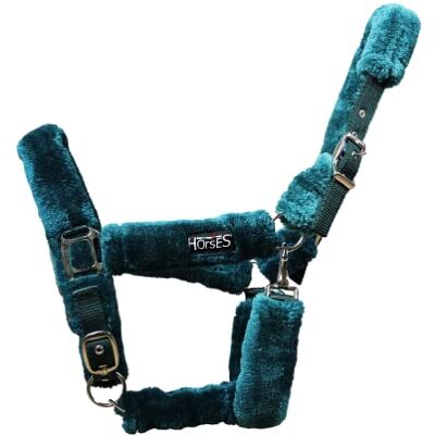 Horses , Cavezza In Nylon Soft Fluffi, con Rivestimento in Pelo Sintetico, per Cavalli Sensibili, Adatta ai Viaggi in Trailer (Pony, Verde scuro) Horses , Cavezza In Nylon Soft Fluffi, con Rivestimento in Pelo Sintetico, per Cavalli Sensibili, Adatta ai Viaggi in Trailer (Pony, Verde scuro)