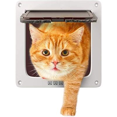 Sailnovo Porta basculante a 4 vie, con chiusura magnetica, per gatti e cani di piccola taglia Sailnovo Porta basculante a 4 vie, con chiusura magnetica, per gatti e cani di piccola taglia