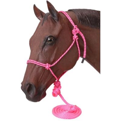 Tough 1 Cespuglio con Corda in Poliestere Resistente con guinzaglio, , Rosa, Cavallo Tough 1 Cespuglio con Corda in Poliestere Resistente con guinzaglio, , Rosa, Cavallo