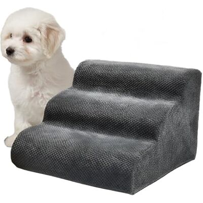 Relaxdays Scala per Cani 3 gradini Antiscivolo, 35x35x56 cm, Colore Grigio Scuro Relaxdays Scala per Cani 3 gradini Antiscivolo, 35x35x56 cm, Colore Grigio Scuro