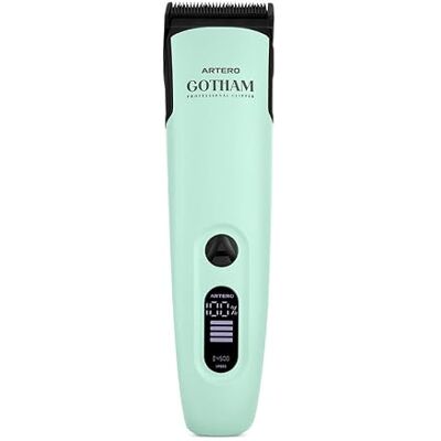 ARTERO Gotham tosatrice per cani senza filo, lama 5 in 1, verde turchese Rivestimento DLC, regolabile da 0,5 a 2,5 mm, 2 velocità, 8 pettini guida, base di ricarica USB-C ARTERO Gotham tosatrice per cani senza filo, lama 5 in 1, verde turchese Rivestimento DLC, regolabile da 0,5 a 2,5 mm, 2 velocità, 8 pettini guida, base di ricarica USB-C