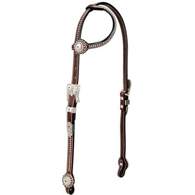Weaver Leather Stacy Westfall-Showtime Headstall Scorrevole, Colore: Marrone Weaver Leather Stacy Westfall-Showtime Headstall Scorrevole, Colore: Marrone