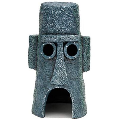 Penn-Plax Spongebob Squarepants Ornamento per acquario con licenza ufficiale, casa dell'isola di Pasqua di Squidward, grande Penn-Plax Spongebob Squarepants Ornamento per acquario con licenza ufficiale, casa dell'isola di Pasqua di Squidward, grande