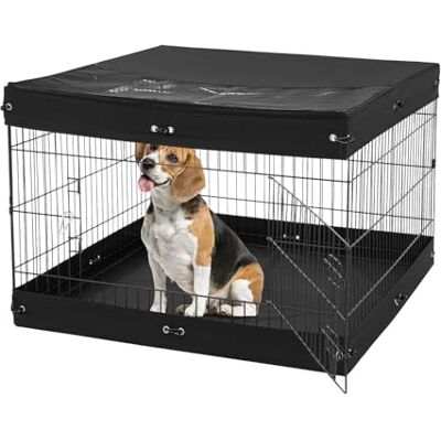 VEVOR Recinto per Cani, Confezione da 4 Pannelli 610 x 910 mm Recinto da Addestramento Pieghevole in Metallo, Recinto per Cani da Interno Esterno con Porta, Copertura Superiore e Imbottitura Inferiore VEVOR Recinto per Cani, Confezione da 4 Pannelli 610 x 910 mm Recinto da Addestramento Pieghevole in Metallo, Recinto per Cani da Interno Esterno con Porta, Copertura Superiore e Imbottitura Inferiore