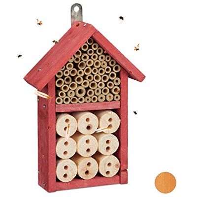 Relaxdays Casetta per Api da Assemblare, Rifugio per Coccinelle, api Selvatiche e crisope, DIY, 26x16x6 cm, Rosso Relaxdays Casetta per Api da Assemblare, Rifugio per Coccinelle, api Selvatiche e crisope, DIY, 26x16x6 cm, Rosso