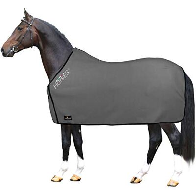 Horses , Coperta per Cavallo in Pile, Modello Basic, Morbida e Comoda, ideale per Trasporto e Dopo Lavoro, Grigio 128 cm Horses , Coperta per Cavallo in Pile, Modello Basic, Morbida e Comoda, ideale per Trasporto e Dopo Lavoro, Grigio 128 cm