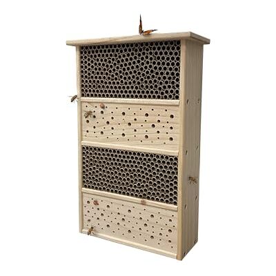 Relaxdays Hotel per api in Legno, da Appendere, 40x26x10,5 cm, Naturale per Giardino e Balcone Relaxdays Hotel per api in Legno, da Appendere, 40x26x10,5 cm, Naturale per Giardino e Balcone