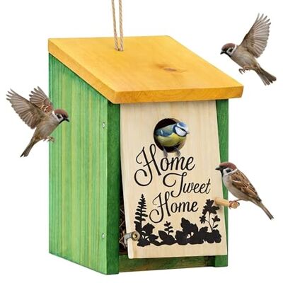 Relaxdays Nido Artificiale Uccellini Home Tweet Home Legno, da Appendere Decorativo HLP: 21,5 x 12 x 15,2 cm Rosso Verde Relaxdays Nido Artificiale Uccellini Home Tweet Home Legno, da Appendere Decorativo HLP: 21,5 x 12 x 15,2 cm Rosso Verde