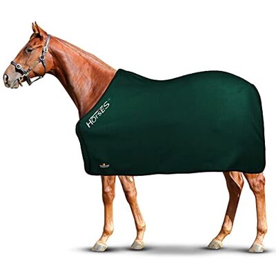Horses , Coperta per Cavallo in Pile, Modello Basic, Morbida e Comoda, ideale per Trasporto e Dopo Lavoro, Verde 128 cm Horses , Coperta per Cavallo in Pile, Modello Basic, Morbida e Comoda, ideale per Trasporto e Dopo Lavoro, Verde 128 cm