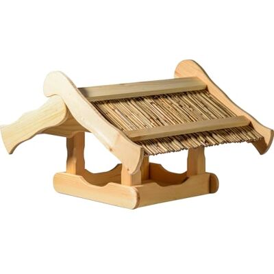 dobar Grande mangiatoia per uccelli "Kunoy" con tetto per canne, mangiatoia per uccelli selvatici, 50 x 44 x 32 cm dobar Grande mangiatoia per uccelli "Kunoy" con tetto per canne, mangiatoia per uccelli selvatici, 50 x 44 x 32 cm