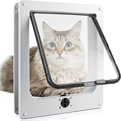 Sailnovo Gatto lembo per cani a 4 vie, chiusura facile per gatti e cani di piccola taglia, facile da installare con telaio telescopico, sportello per gatti 25 x 29 x 5,5 cm Sailnovo Gatto lembo per cani a 4 vie, chiusura facile per gatti e cani di piccola taglia, facile da installare con telaio telescopico, sportello per gatti 25 x 29 x 5,5 cm